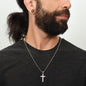 Stainless Cross Necklace With B&C and MC